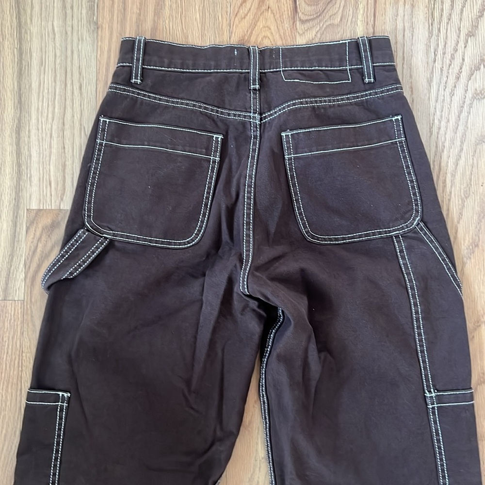 Zara - brown contrast stitch cargo pants - size 2 - 100% cotton - Picture 3 of 9